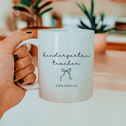 Kindergartenlehrer Minimalistischer schwarzer Boge Kaffeetasse