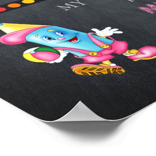 Kindergartenmädchen, Tafelschild, Foto, Poster (Ecke)