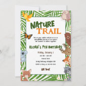 Kindergartenparcours Tiere Geburtstag Einladung (Vorderseite)