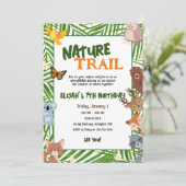 Kindergartenparcours Tiere Geburtstag Einladung (Stehend Vorderseite)