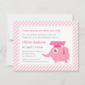 Kindergartenpartei Pink Elephant Einladung (Vorderseite)