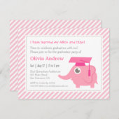 Kindergartenpartei Pink Elephant Einladung (Vorne/Hinten)