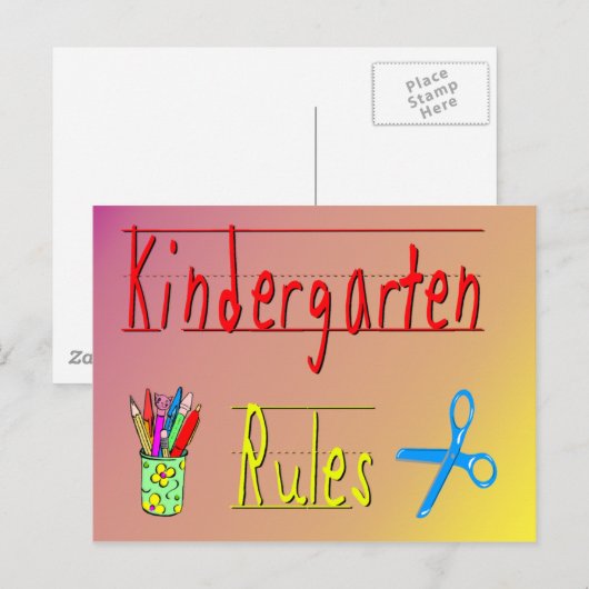 Kindergartenregeln Postkarte (Vorne/Hinten)