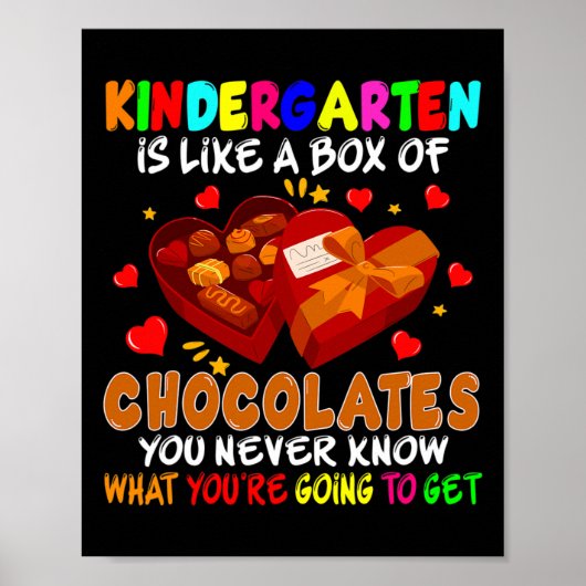 Kindergartenschachtel Schokolade Valentinstag Poster (Vorne)