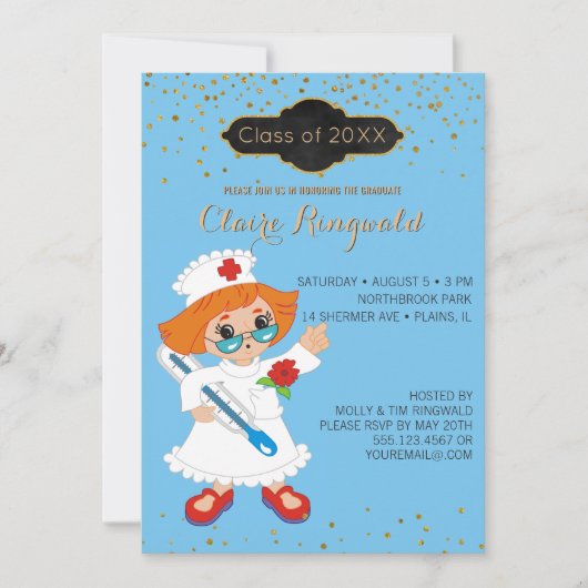 Kindergartenschule für Abschluss Einladung (Vorderseite)