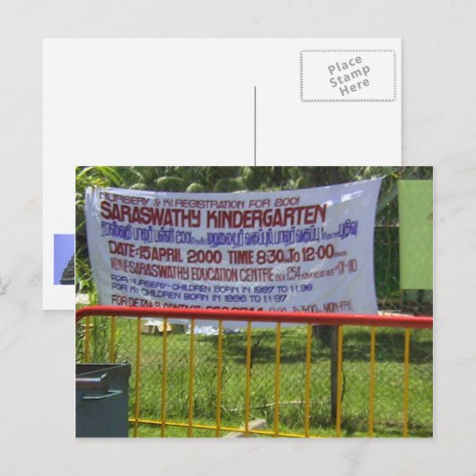 Kindergartenschule Postkarte (Vorne/Hinten)