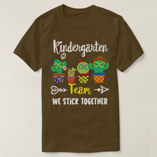 Kindergartenteam, lustige Kaktus Kindergarten Lehr T-Shirt (Design vorne)