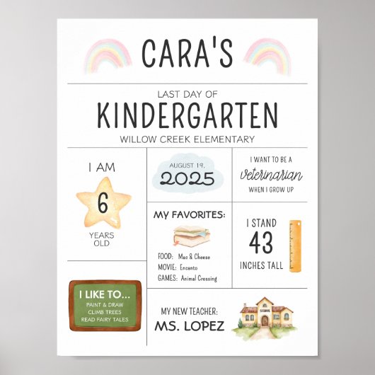 Kindergartenunterricht Poster (Vorne)