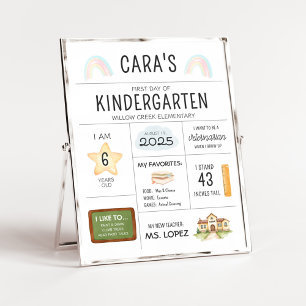 Kindergartenunterschrift zum ersten Schultag Poster