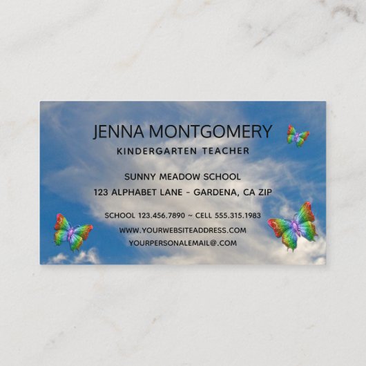 Kindergarter Visitenkarte (Rückseite)