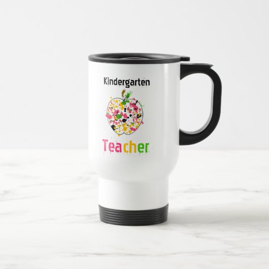 Kindergärtnerin-Farben-Spritzer-Apfel Tasse (Rechts)