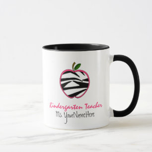 Kindergärtnerin-Tasse - Zebra-Druck Apple Tasse