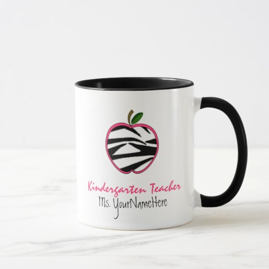Kindergärtnerin-Tasse - Zebra-Druck Apple Tasse (Rechts)