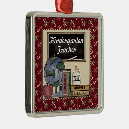 Kindergärtnerin-Weihnachtsandenken Ornament Aus Metall (Rechts)