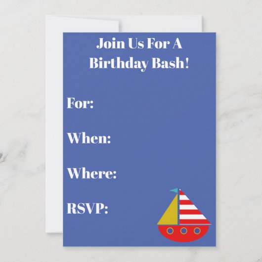 Kindergeburt Einladung (Rückseite)