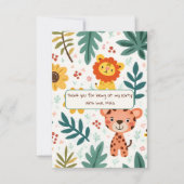 Kindergeburt im Dschungelstil Dankeskarte (Vorderseite)