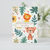 Kindergeburt im Dschungelstil Dankeskarte (Stehend Vorderseite)