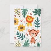 Kindergeburt im Dschungelstil Dankeskarte (Rückseite)