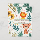 Kindergeburt im Dschungelstil Dankeskarte (Vorne/Hinten)