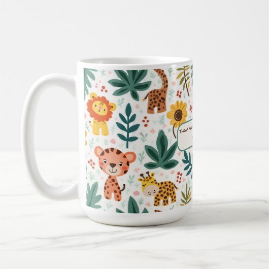 Kindergeburt im Dschungelstil Kaffeetasse (Links)