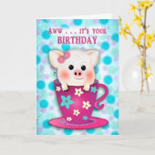 Kindergeburt Sweet Baby Piggie im Kaffee Cup Karte (Gelbe Blume)