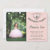 Kindergeburtenparteitag Einladung - Rosa Foto (Vorderseite)