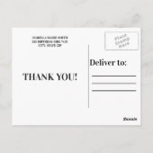 Kindergeburtenpartyfotografie Danke Postkarte (Rückseite)