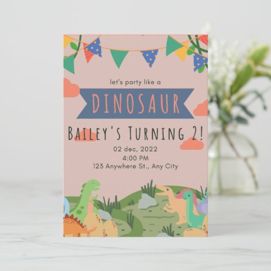 Kindergeburtseinladung, Kinder Einladung (Stehend Vorderseite)