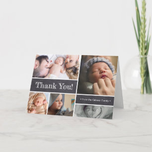 Kindergeburtserklärung Foto Collage Vielen Dank Karte