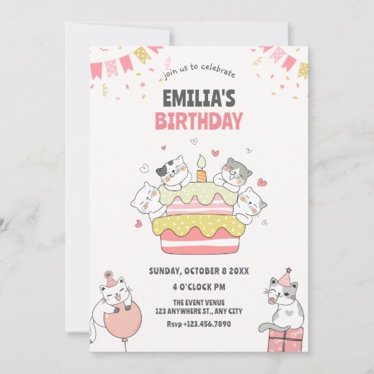 Kindergeburtsfeier Einladung (Vorderseite)