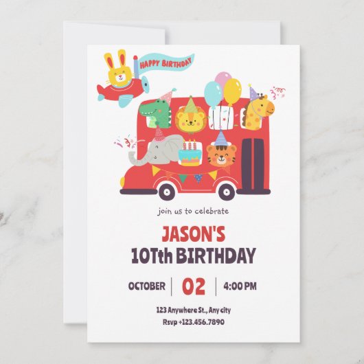 Kindergeburtsfeier Einladung (Vorderseite)