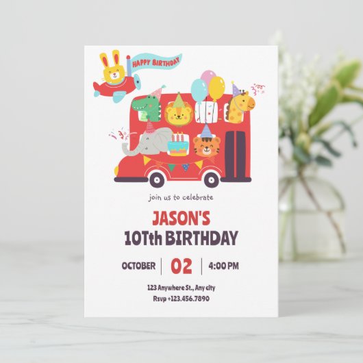 Kindergeburtsfeier Einladung (Stehend Vorderseite)