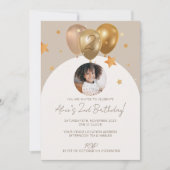 Kindergeburtsfeier mit Foto einladen Einladung (Vorderseite)