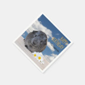 Kindergeburtsparty Daisies Gray Guinea Pig Serviette (Ecke)