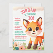 Kindergeburtsparty "Little Fox" Niedlich Einladung (Vorderseite)