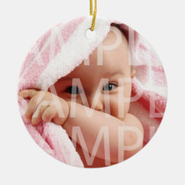 Kindergeburtssornamente. blaues Band Keramikornament