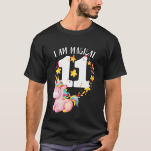 Kindergeburtstag 11 Jahre Junge Mädchen Zahl elf U T-Shirt