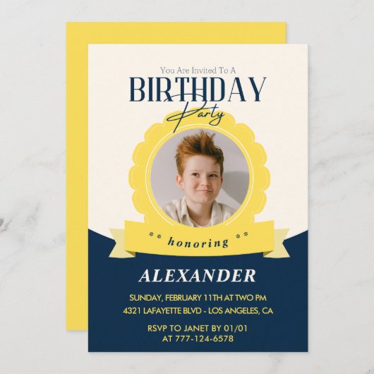 Kindergeburtstag 13. Geburtstagsfeier Einladung Mo (Vorne/Hinten)