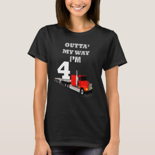 Kindergeburtstag 4 Jahre Alte LKW Semi Truck 4. Ge T-Shirt