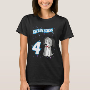 Kindergeburtstag 4 Jahre Hundekinder Mädchen 4. Ge T-Shirt