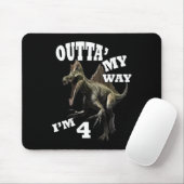 Kindergeburtstag 4th Gift Dino Grafik Design & amp Mousepad (Mit Mouse)