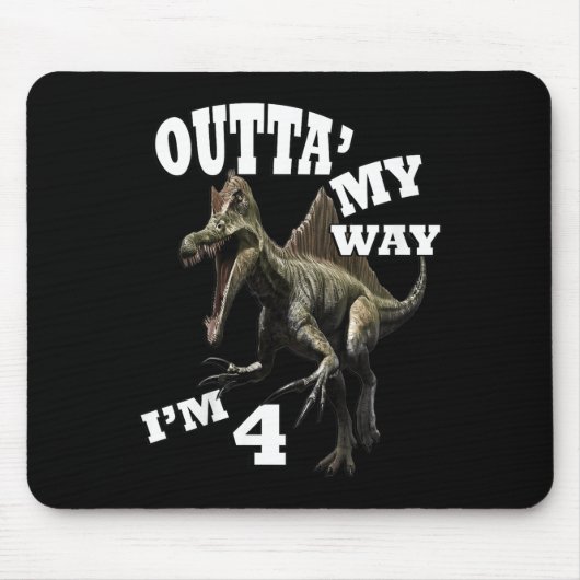 Kindergeburtstag 4th Gift Dino Grafik Design & amp Mousepad (Vorne)