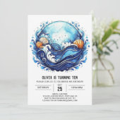 Kindergeburtstag an der Gezeitenküste Einladung (Stehend Vorderseite)