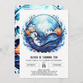 Kindergeburtstag an der Gezeitenküste Einladung (Vorne/Hinten)