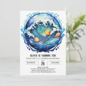 Kindergeburtstag an der Küste Einladung (Stehend Vorderseite)