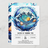 Kindergeburtstag an der Küste Einladung (Vorne/Hinten)