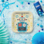 Kindergeburtstag Antiker Roboter Pappteller (Party)