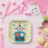 Kindergeburtstag Antiker Roboter Pappteller (Party)