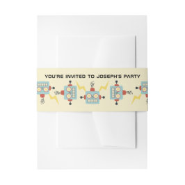 Kindergeburtstag Antikes Robotermuster Einladungsbanderole