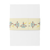 Kindergeburtstag Antikes Robotermuster Einladungsbanderole (Rückseitenbeispiel)